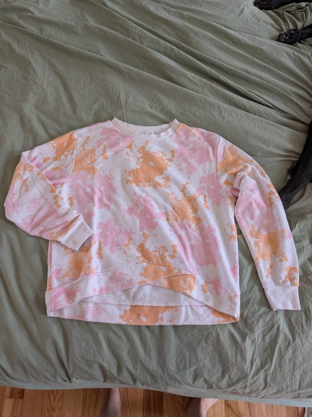 Just Be Pink & Orange T-Died, Cropped Sweatshirt